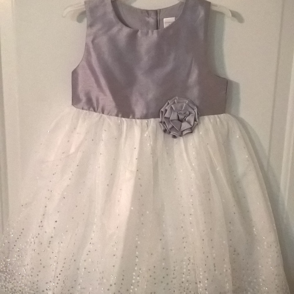 Silver and white holiday dress